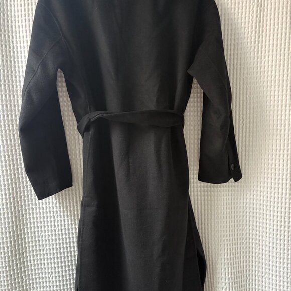 Banana Republic NEW double faced belted wrap coat recycled wool blend women's M - Picture 4 of 8